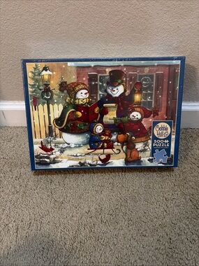 Cobb Hill by New Balance Blue Snowman Carolers Holiday Puzzle